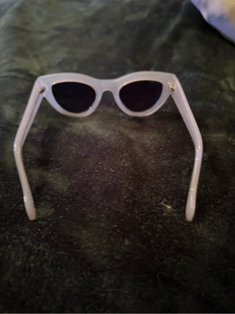 Classic Cat Eye Sunglasses - White Frame, Black Lenses